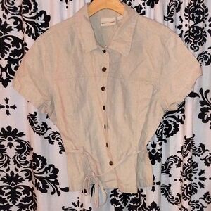 Expressions Light Beige Button-Down Shirt